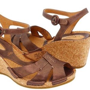 CLARKS ARTISAN alameda wedge sandals bronze 9 9.5